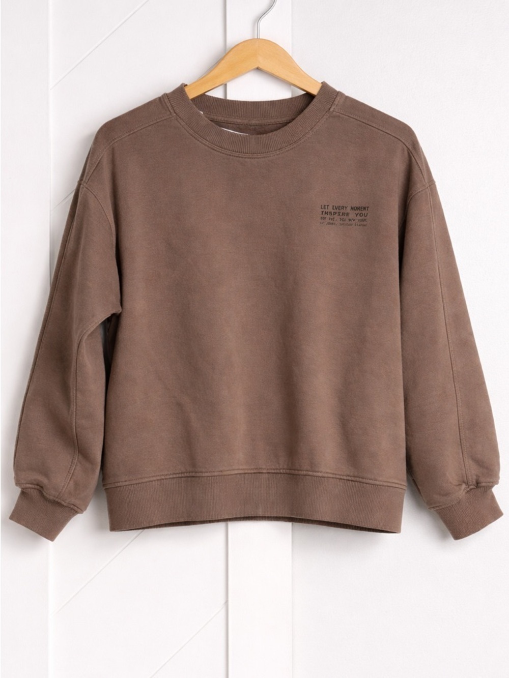 Zara Brown Graphic Crewneck Pullover Sweatshirt Size 11-12